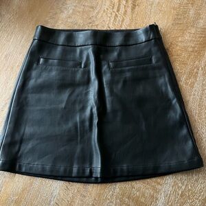 Girls Gap Black Faux Leather Skirt